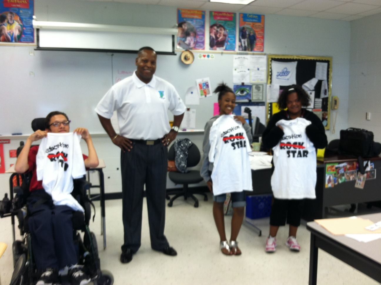 Derrick Lawary, Principal Officer & Founder of Training Teens for Jobs, teaching students in classroom